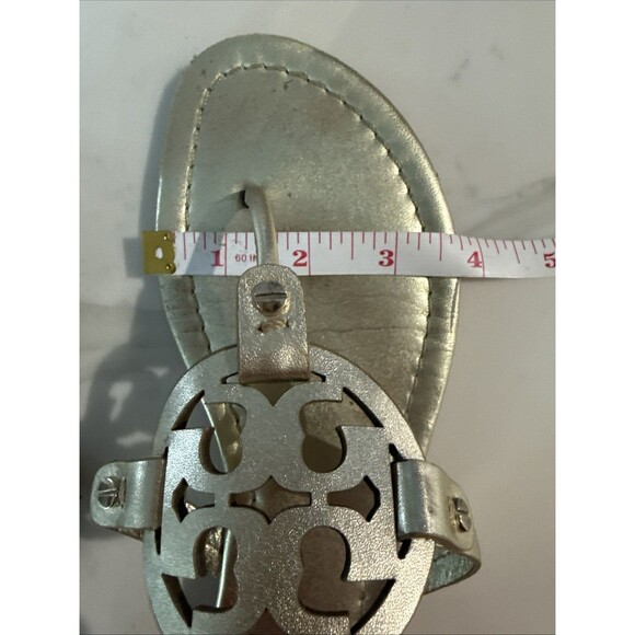 Tory Burch Metallic Gold Miller Logo Sandals Women’s Size 9 – Pre-Owned - Picture 9 of 10